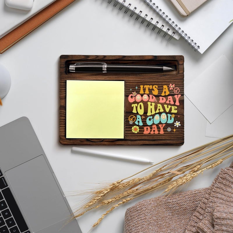 QODMGD Motivational Sticky Note Holder Inspirational Gifts for Women, It's a Good Day to Have a Good Day Post It Note Dispenser for Home Office Desk Decor - Image 5